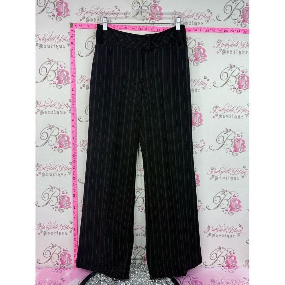 Reitmans pants y2k Wide-Leg Pinstripe Pants - Black